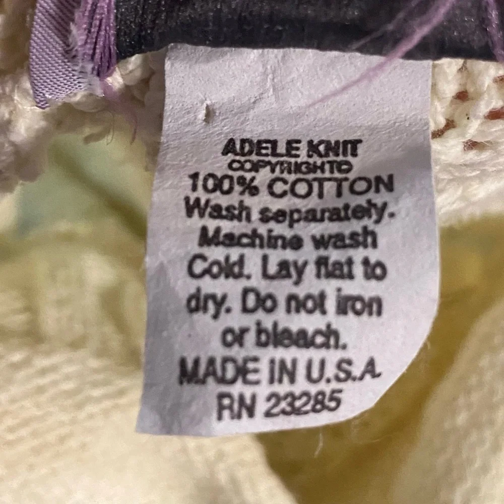 Vintage Women's XL Rebecca Lynn Ivory 100% Cotton Adele Knit Sweater USA